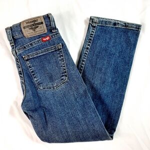 Wrangler Jeans Boy's Size 7 Slim Straight Free to Stretch Blue Denim